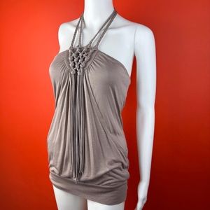 Guess taupe brown halter top women’s blouse summer spring